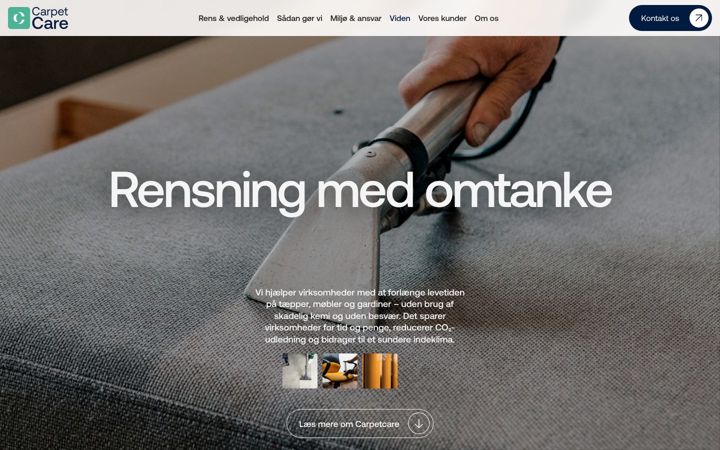 Screenshot von carpetcare.dk