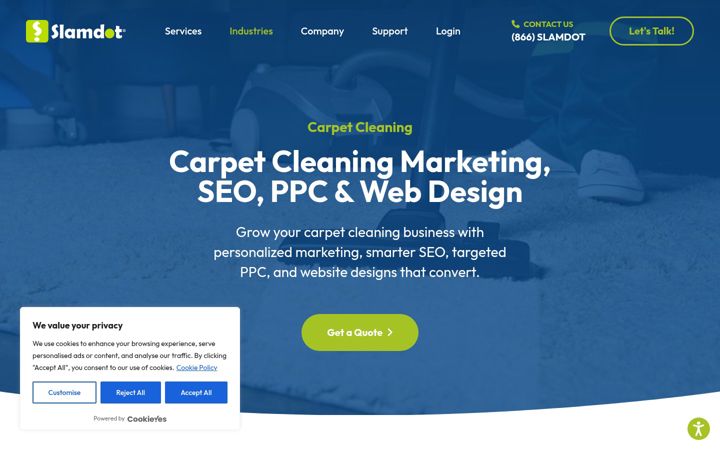 Screenshot of carpetcleanerseo.com