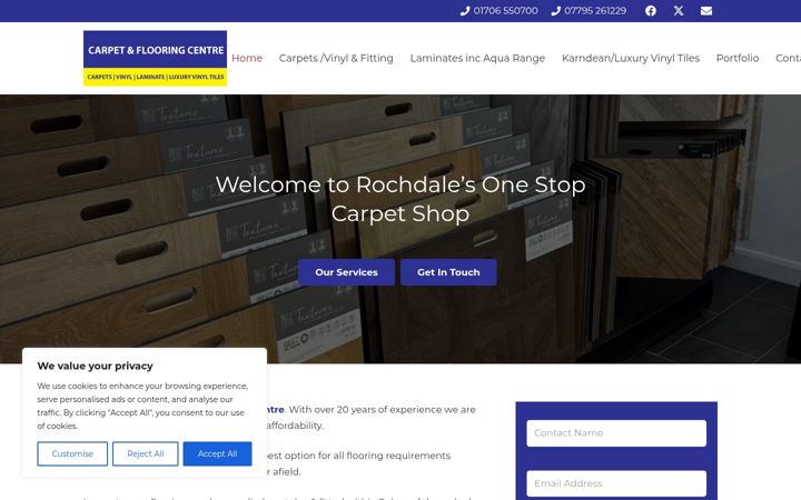 Screenshot of carpetflooringrochdale.co.uk