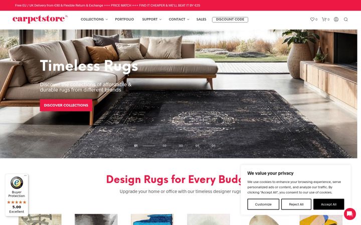 Screenshot of carpetstorexl.com