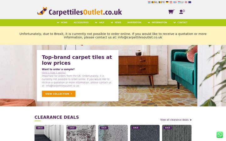 Capture d'écran de carpettilesoutlet.co.uk