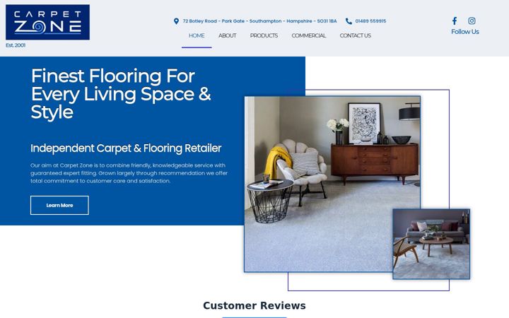 Screenshot of carpetzone.co.uk