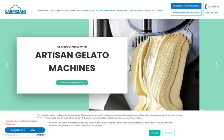 Screenshot of carpigiani.co.uk