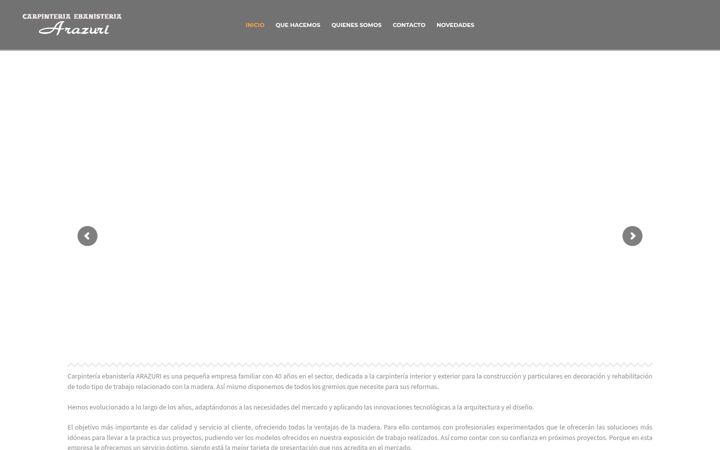 Screenshot of carpinteriaarazuri.com