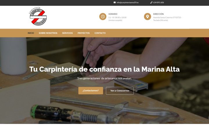 Captura de ecrã de carpinteriaarea59.es