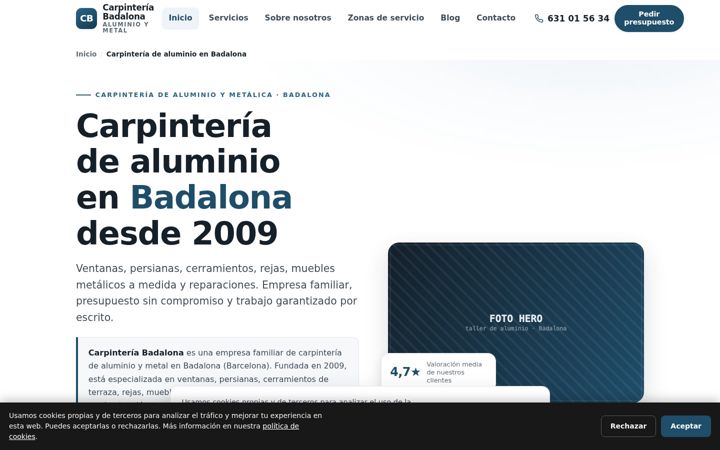 Captura de ecrã de carpinteriabadalona.es