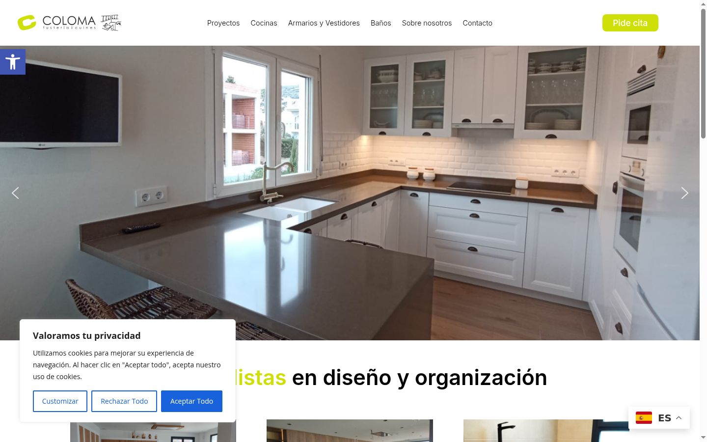 Screenshot del banner di consenso mostrato prima di qualsiasi interazione