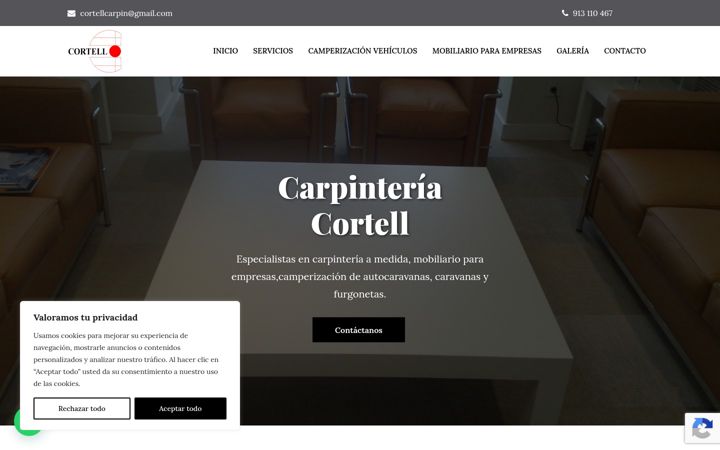 Skjermbilde av carpinteriacortell.es