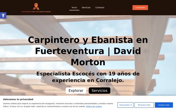 Screenshot of carpinteriadavidmorton.com