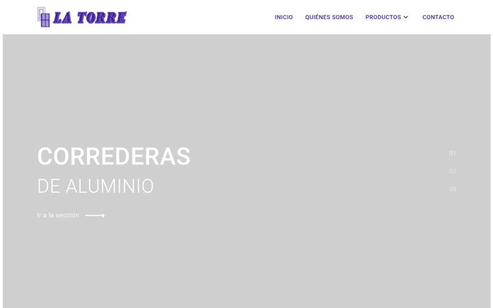 Screenshot of carpinteriadealuminiolatorre.com