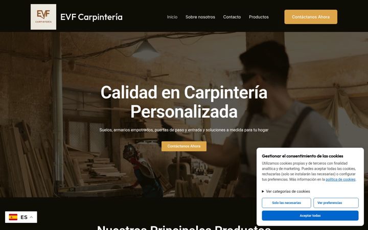 Skjermbilde av carpinteriaevf.es