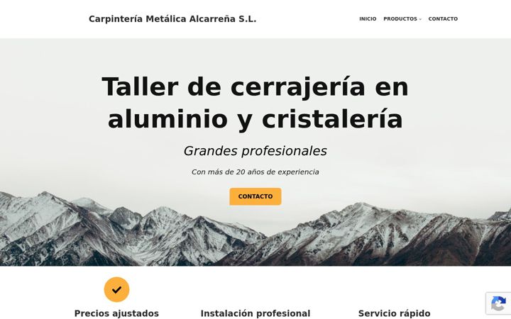 Screenshot of carpinteriametalicaalcarrena.com