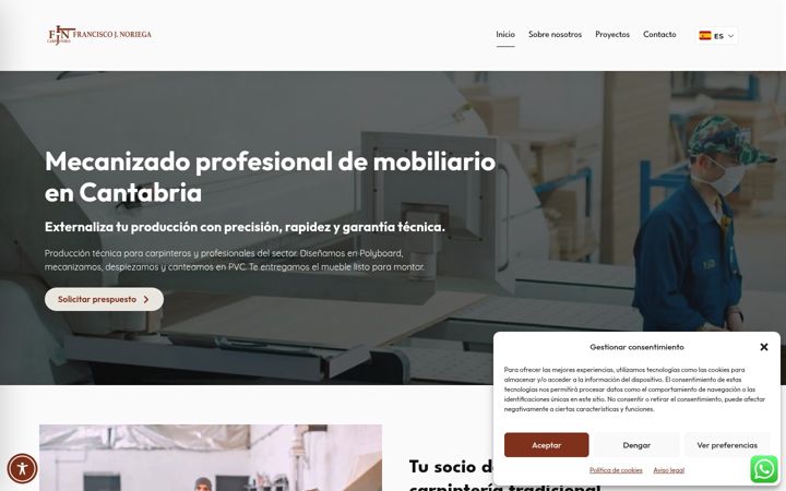Screenshot of carpinterianoriega.com