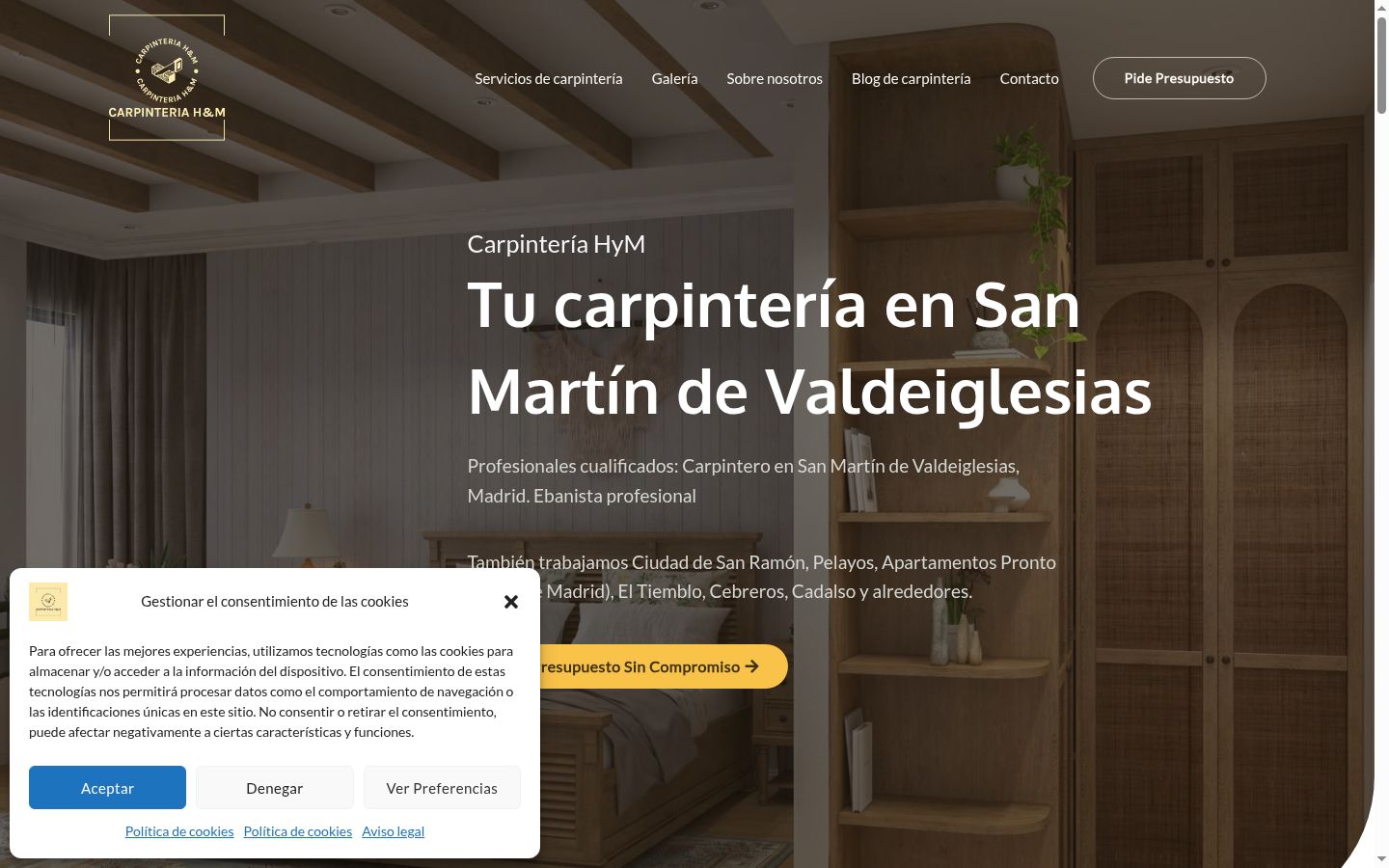 Screenshot of the consent banner shown before any interaction