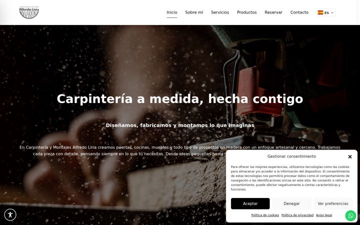 Screenshot of carpinteriaymontajesalfredoliria.com