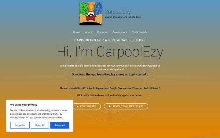 Screenshot of carpoolezy.com
