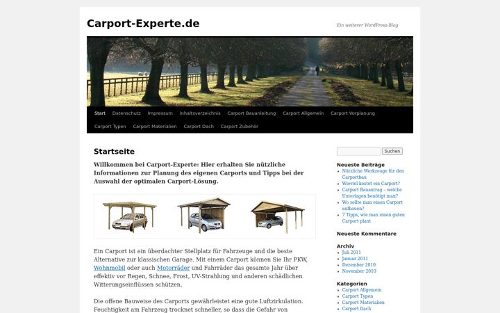 Captură de ecran a carport-experte.de