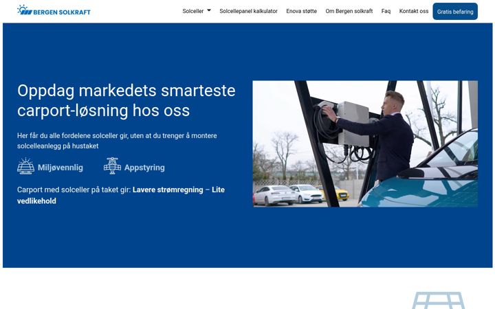 Screenshot of carportmedsolceller.no