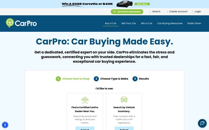 Snímek obrazovky carpro.com