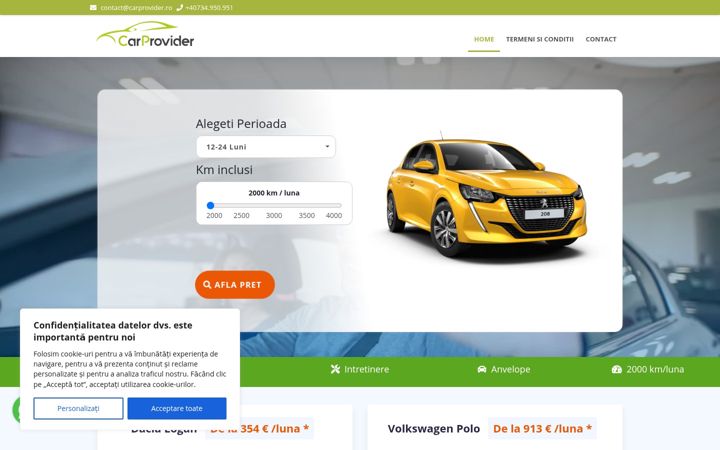 Screenshot of carprovider.ro