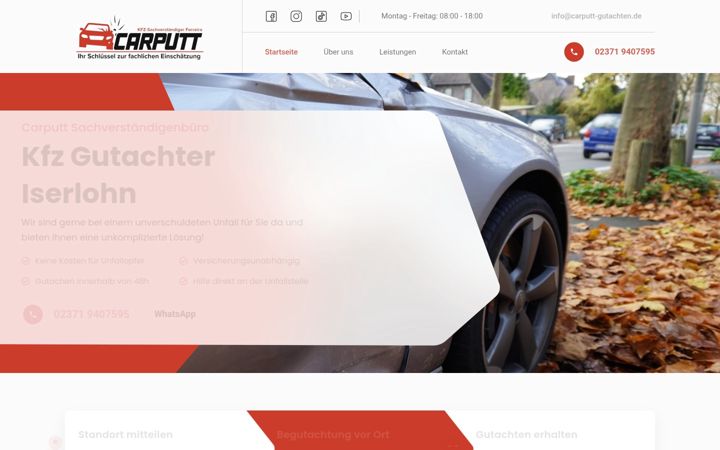 Екранна снимка на carputt-gutachten.de