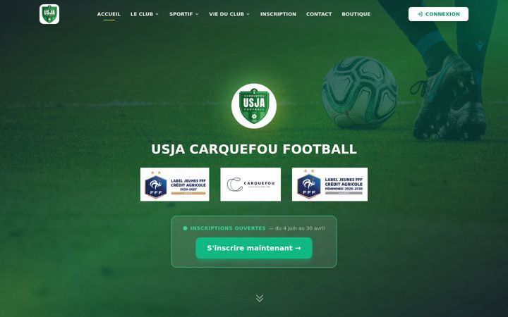 Screenshot of carquefou-football.com