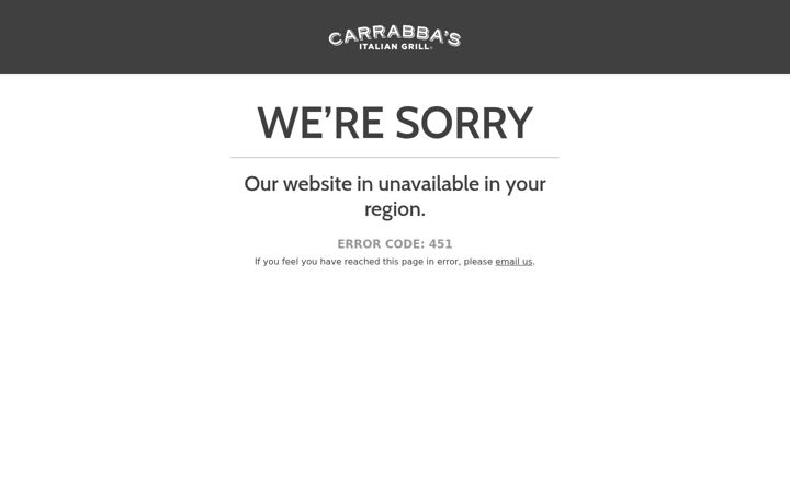 Screenshot of carrabbas.com