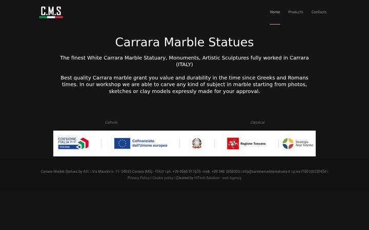 Screenshot of carraramarblestatuary.it