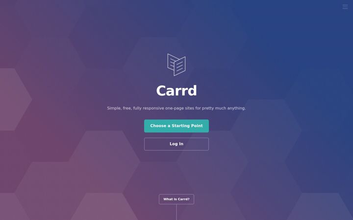 Screenshot του carrd.co