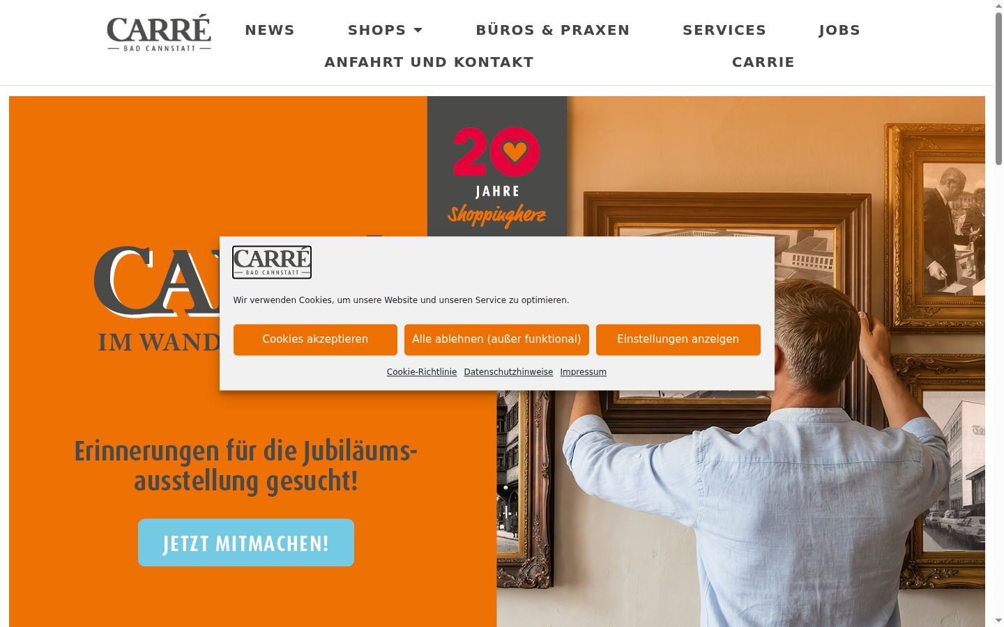 Screenshot del banner di consenso mostrato prima di qualsiasi interazione