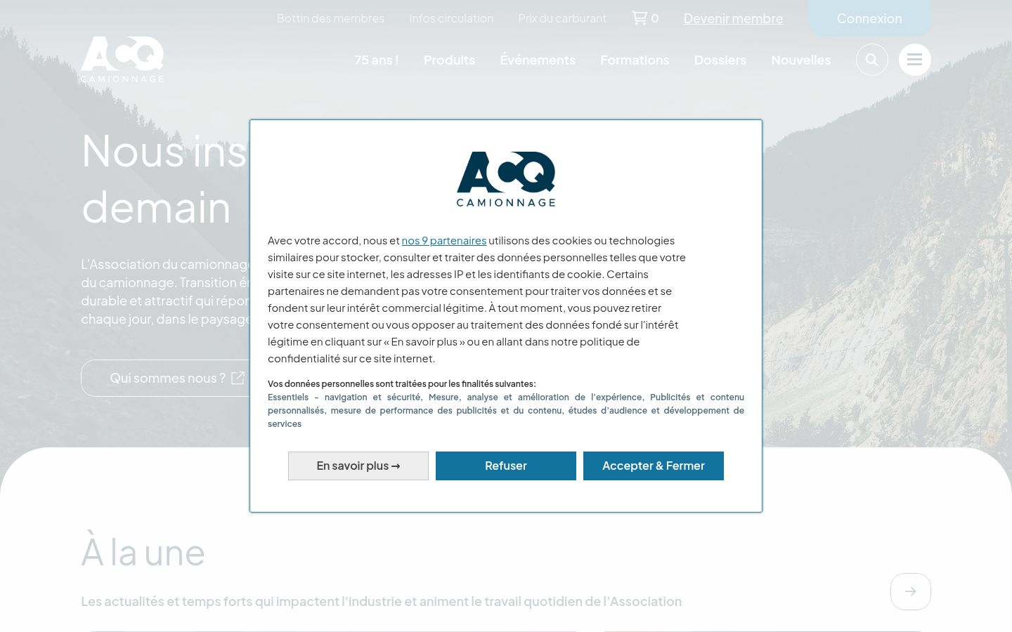 Screenshot of the consent banner shown before any interaction