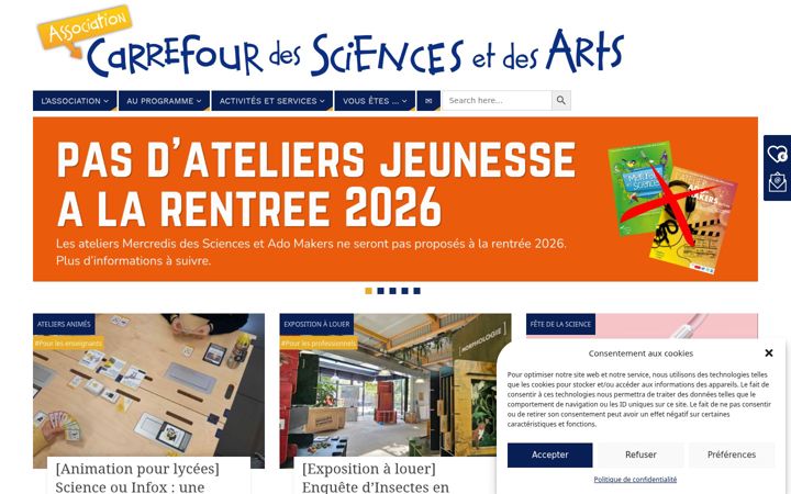 Screenshot of carrefour-sciences-arts.org