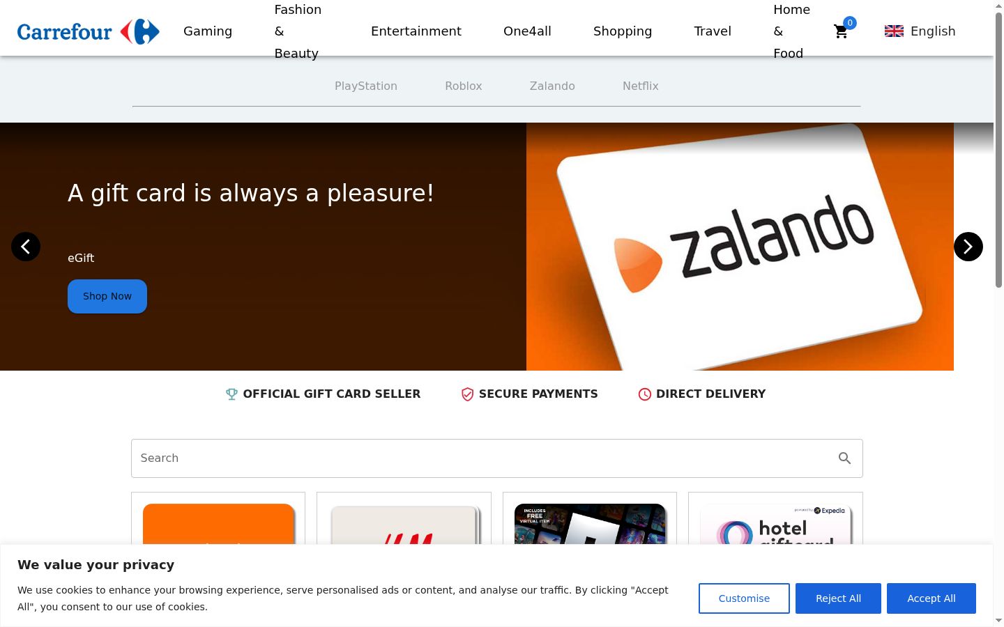 Screenshot of the consent banner shown before any interaction