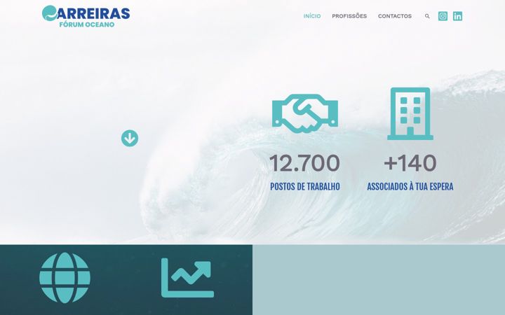 Kuvakaappaus sivustosta carreiras-economiaazul.pt