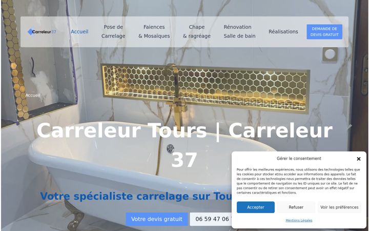 Captură de ecran a carreleur-37.fr