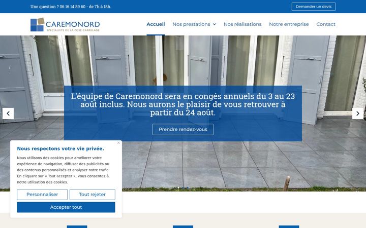 Екранна снимка на carreleur-nord.fr