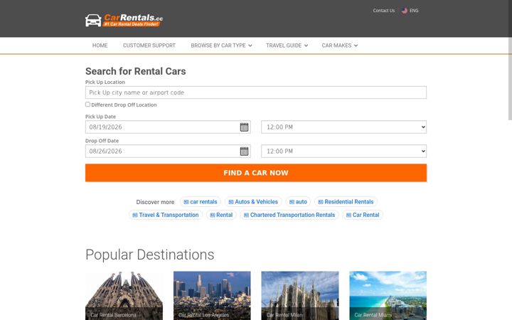 Screenshot of carrentals.cc