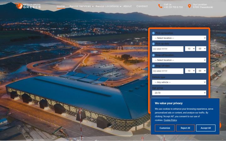 Screenshot of carrentalservicesgreece.com