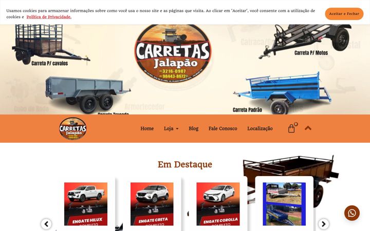 Ekrano kopija carretasjalapao.com.br