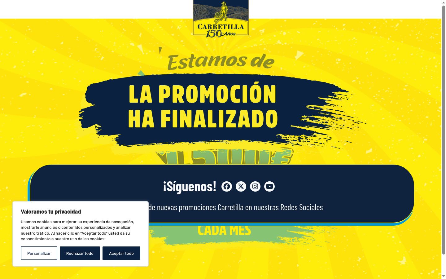 Screenshot del banner di consenso mostrato prima di qualsiasi interazione