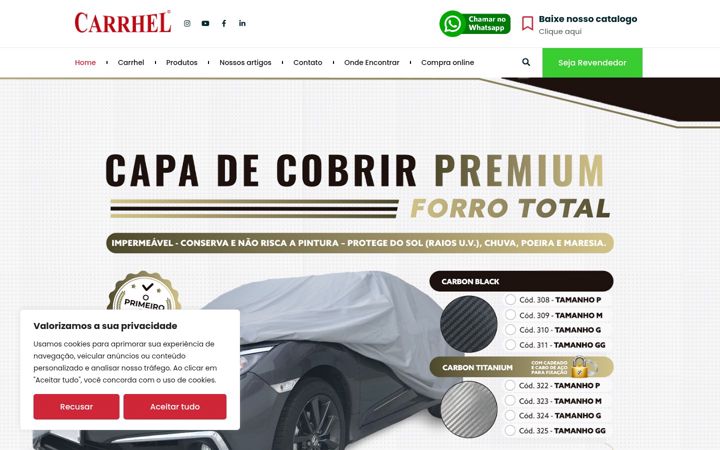 Ekrano kopija carrhel.com.br
