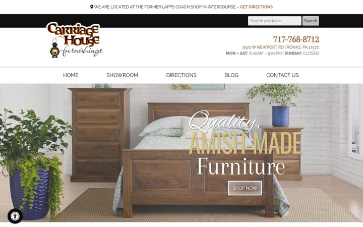 Screenshot of carriagehousefurnishings.com