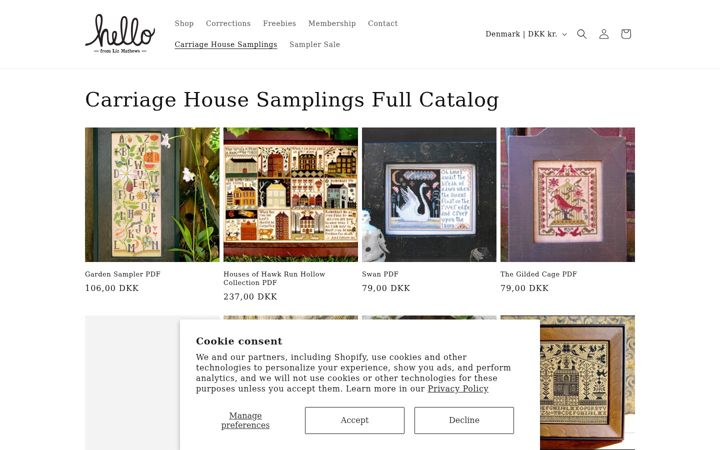 Screenshot of carriagehousesamplings.com