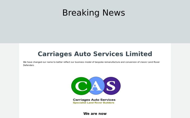 Screenshot of carriagesautoservices.co.uk