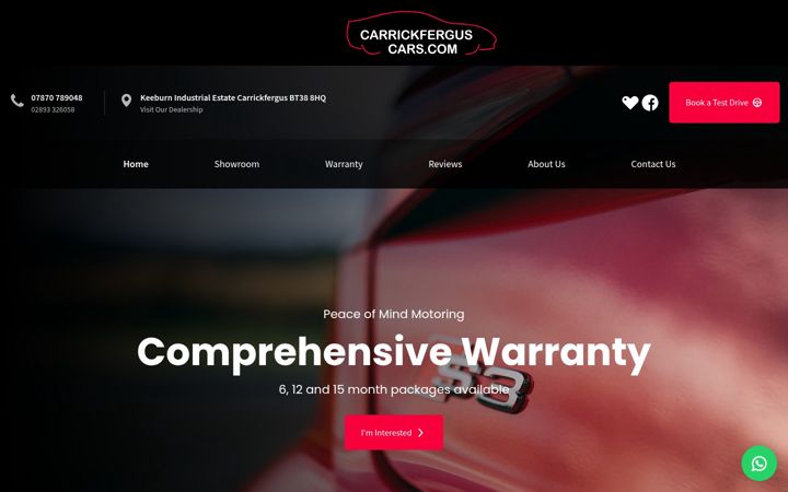 Screenshot of carrickferguscars.com