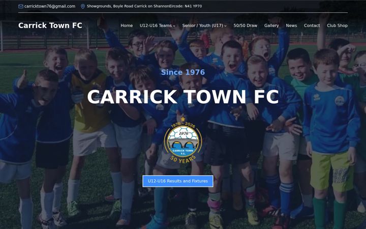 Screenshot of carricktownfc.com