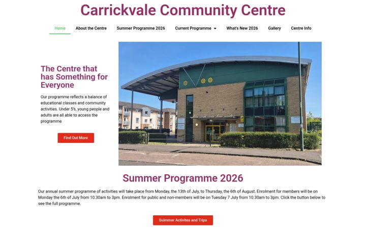 Screenshot of carrickvalecommunitycentre.com