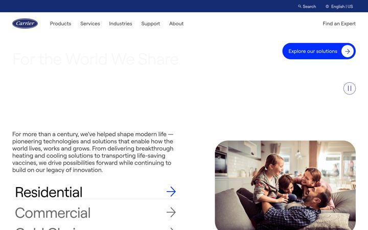 Screenshot of carrier.com