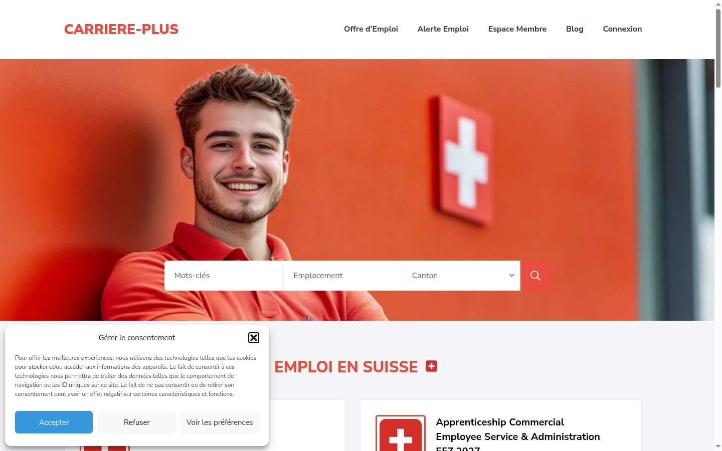 Screenshot des Einwilligungsbanners vor jeglicher Interaktion