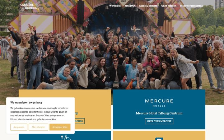 Screenshot von carriereindehoreca.nl